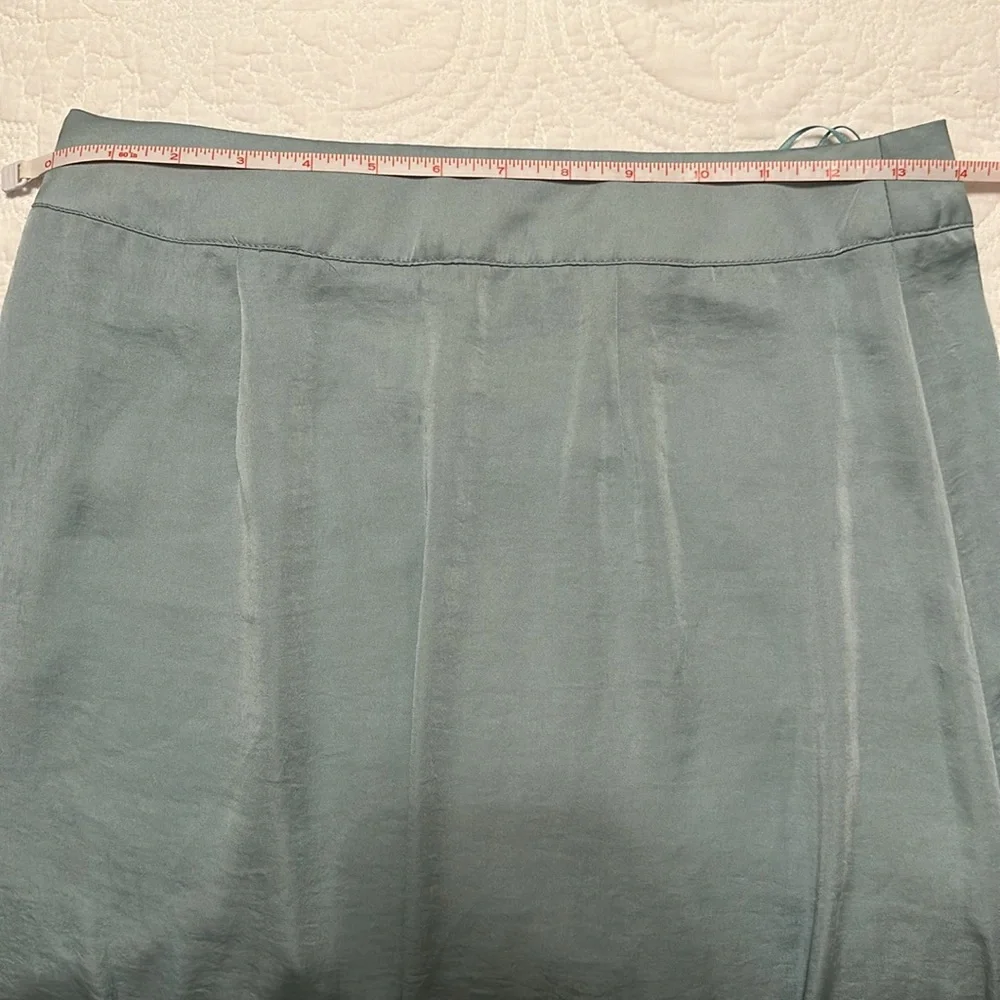 Free People Lola Asymmetrical Seafoam High Slit Ruffled Skirt Size 6